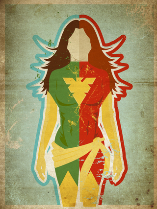 Illustration for article titled Minimalist superhero posters bisect Batgirl and Spider-Man into their alter egos